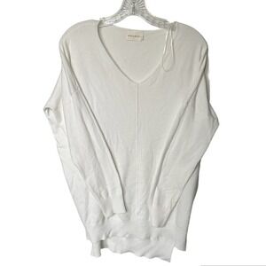 Dreamers VNeck Pull Over Sweater Womens S/M White Viscose Blend Cozy Comfy